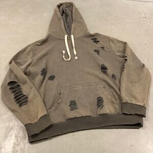 vintage y2k thrashed brown hoodie